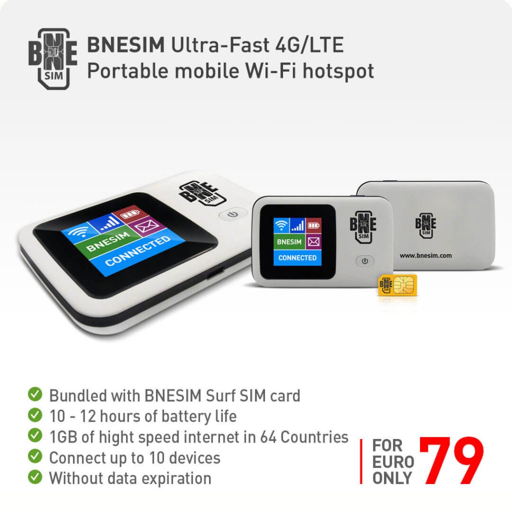 BNESIM Ultra-Fast 4G/LTE Portable Mobile Wi-Fi Hotspot